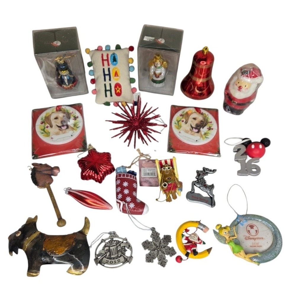 Christmas Ornaments Lot Dogs Pets Nutcrackers Kurt Adler Scottish Pewter
